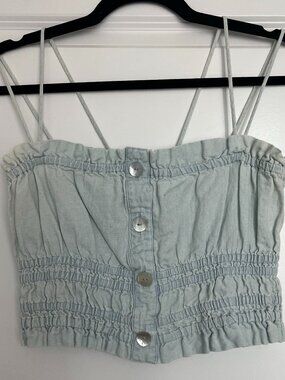 Zara Linen Blend Cropped Tank